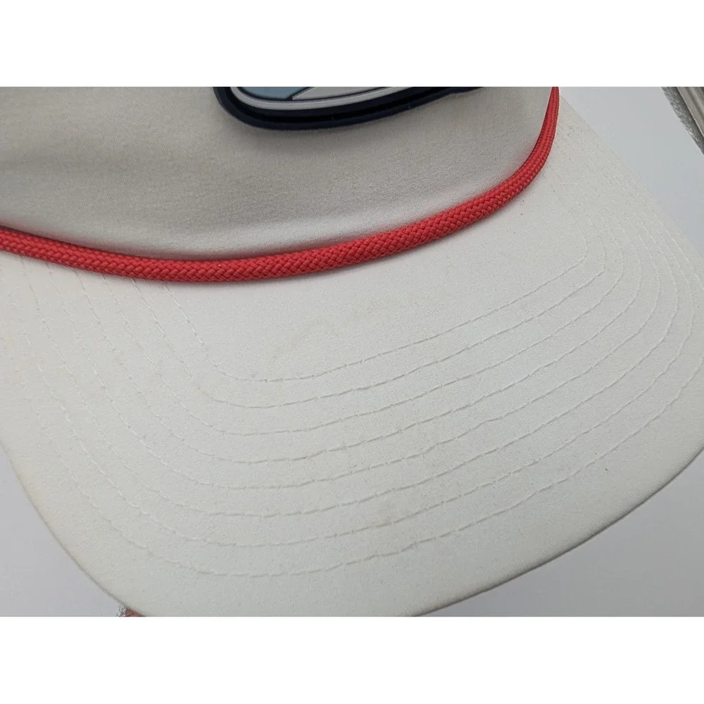 Swannies Golf Hat White Red Rope Snapback Golf Ball Character Patch Adjustable